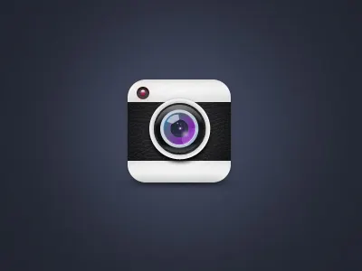 Camera icon app camera icon ios iphone leather lense pattern