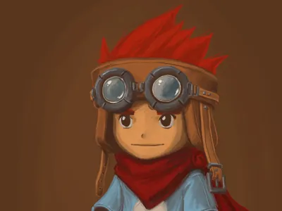 Steampunk ginger digital painting
