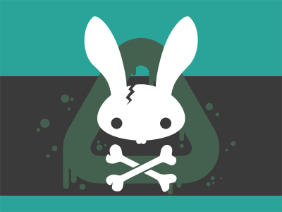 Do Not Ingest adorable bone bones bottle bunny crossbones cute danger dangerous design freaker green illustration illustrator koozie poison poisonous rabbit skull teal threadless turquoise vector warning