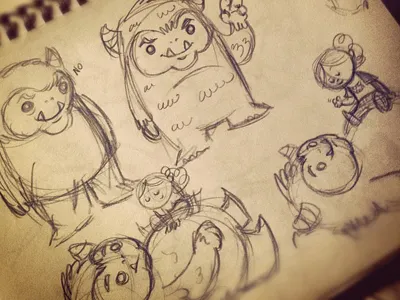 Monsters and Little Girls illustration little girl moleskine monster sketch sketchbook