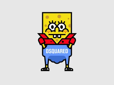Spongebob Dsquaredpants cartoon character fashion pants spongebob style vector