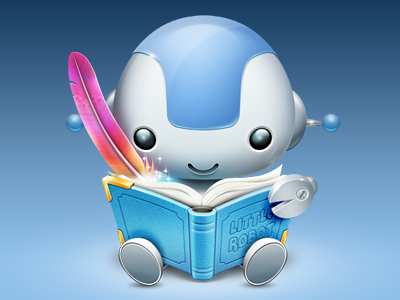 Storybuilder Icon book children design feather icon illustration kids mac osx robot storybuilder