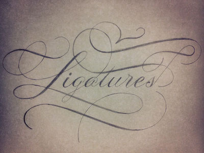 Ligatures and Scripts calligraphy classic elegant pencil practice refined script sketch swashes swooshes