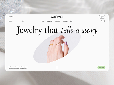 E-Commerce Website for Jewelry - AuraJewels design e commerce figma jewelry ui user interface ux uxui design webdesign website website for jewelry