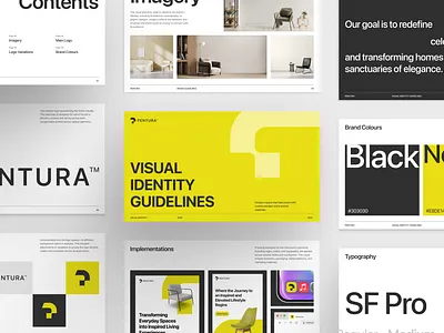 Pentura - Visual Identity Guidelines brand brand design brand guidelines brand visual branding furniture guidelines logo logo design minimal visual visual identity