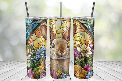 Rabbit stained glass tumbler wrap rabbit stained glass tumbler wrap