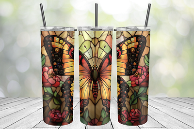 Butterfly stained glass tumbler wrap butterfly stained glass tumbler wrap