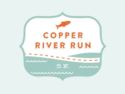 Salmon Run fish logo water