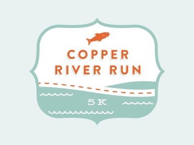 Salmon Run fish logo water
