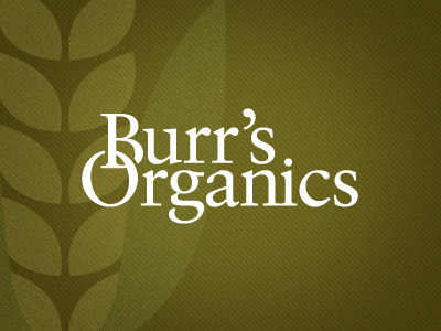 Burr's Organics burr corn farm ink kevin logo ocular organic vegetable wheat