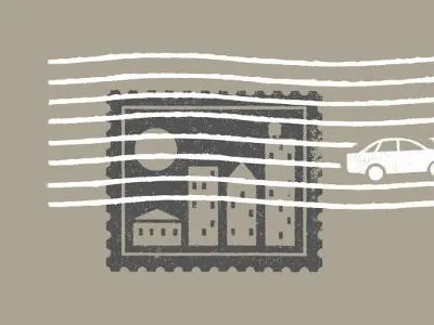 Into It. Over It. gig poster into it over it postage stamp usa