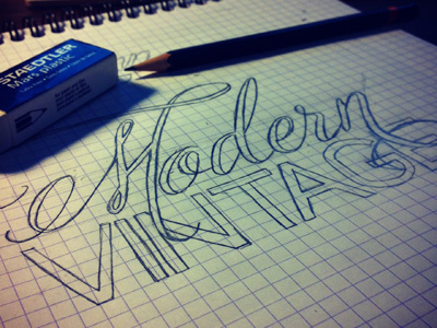 Modern Vintage branding illustration sketches sketching wip