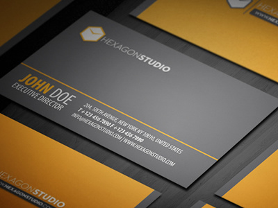 Hexagon Business Card brand branding business business card card clean corporate business card corporate identity creative business card detail business card futura grey business card hexagon logo identity landscape minimalism modern name card orange orange business card pixel polygon portfolio card print ready professional professional card qr business card qr code quick response