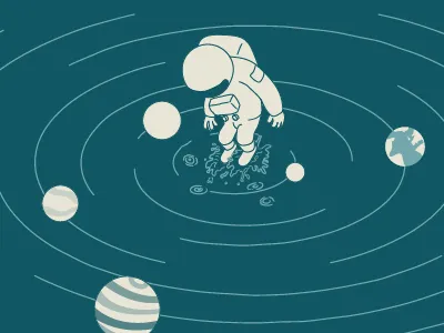 Astronauta astronaut illsutrations space water waves