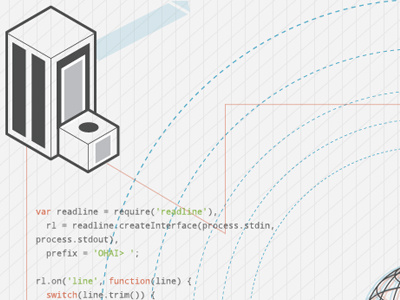 Node branding code illustration javascript nodejs schematic theme tron