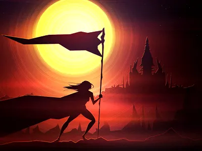 Victory battle flag fog sun victory