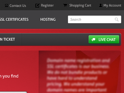 Website button navigation red website