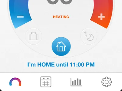 Thermo app cold geomicons heat hot mobile navigation schedule temp temperature thermostat ui