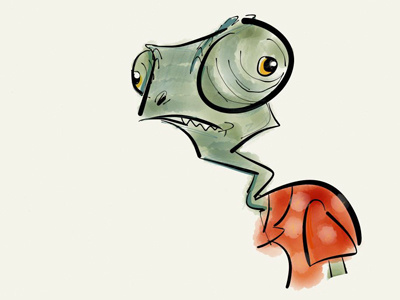 Rango caricature cartoon chameleon netflix paper rango sketch watercolor