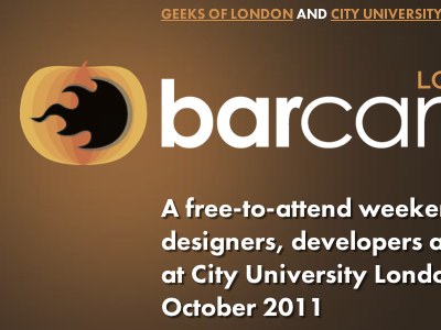 Halloween-themed BarCamp logo barcamp halloween