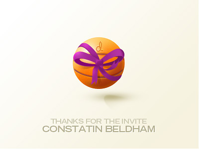 Thanks for the Invite! basketball constatin beldham dribbble invite gift wrap icon