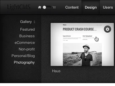 New Design Section animation clean collection css3 dark design fireworks group interaction interface light lightcms query switch tab toolbar ui ux