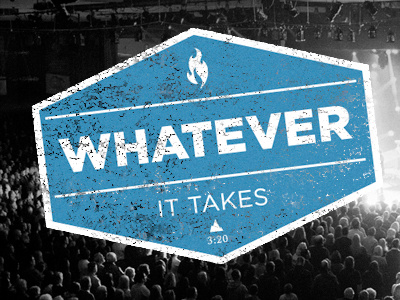 Whatever IT TAKES Stamp blue flame icon stamp