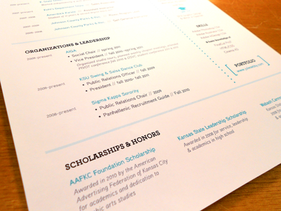 Dribbble Debut layout resume