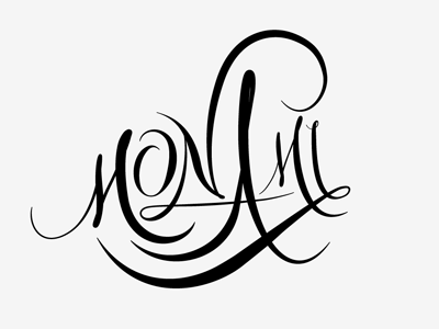 Mon Ami french illustrator lettering love letter mon ami my friend negative space script terminals vector