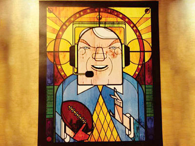 Saint John Madden football john madden saint sports stained glass