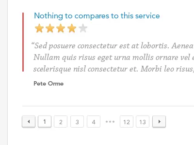 Pagination + Review quote arrow pagination quote review star rating stars ui