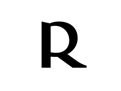 R bw font glyph type design typedesign typeface typography