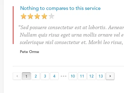 Pagination Review arrow pagination quote review star rating stars ui