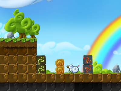 Twisted dream game happy landscape platform rainbow sheep stone texture tile twist