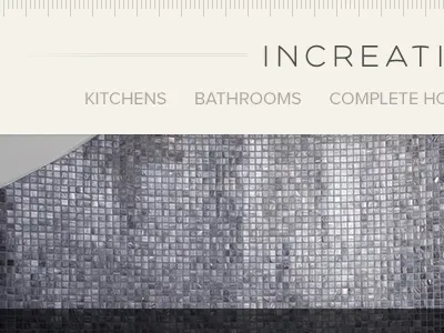 Increation header exploration - Interiors company header interface interior design ui