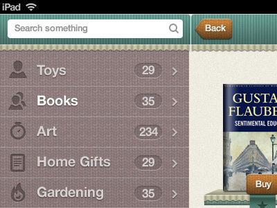 Simple Bookie App app back book bookshelf button ipad iphone menu