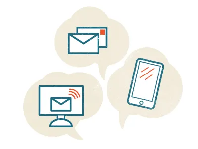 Contact computer contact email icon illustration letters phone