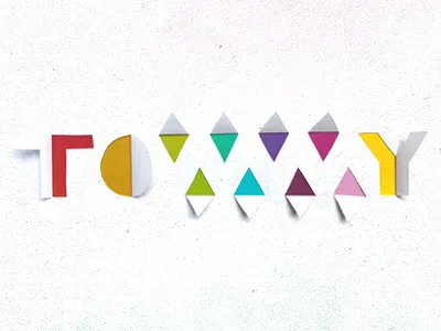 Tommy Paper Kut blue craft cut green kraft kut lime orange paper pink purple red teal tommy triangle yellow