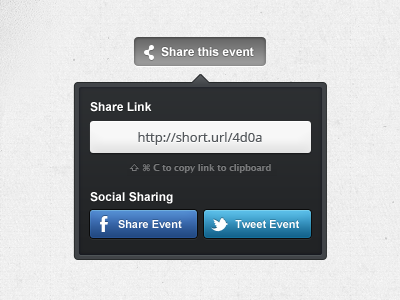 Share Event blue copy dark event facebook share twitter widget
