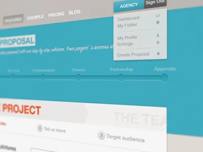 New Project account agency dashboard me process project retro team website