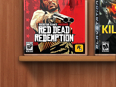 Game shelf cover game killzone ohnonotthatwoodtextureagain playstation ps3 red dead redemption shelf ui