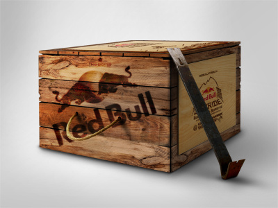 RedBull Crate crate design photoshop redbull rendering wood