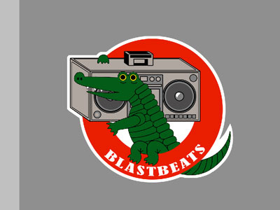 blasting beats boombox crocodile gator shipping container