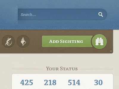 Secret Header denim header icons status stitch texture tisa pro ui