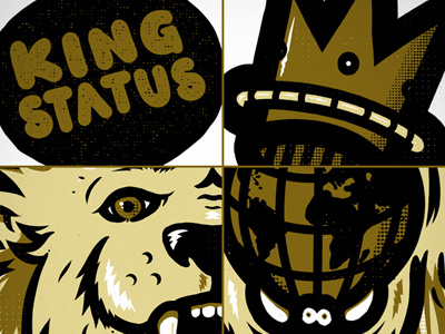 King Status crown eye lion royal texture