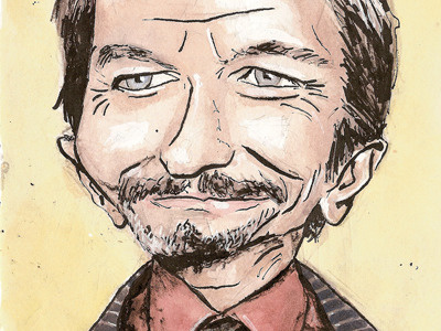 Oldman illustration ink oldman portrait watercolour