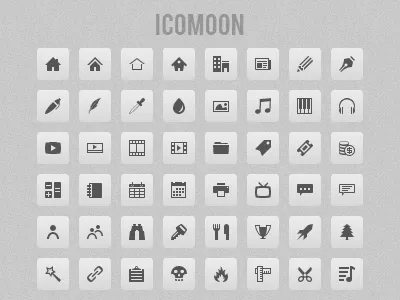 Icomoon1 16px crisp icomoon icon font icons