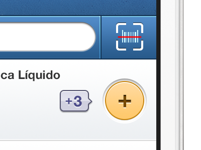 Add to cart & Barcode Scanner - iPhone App add app bar barcode blue button cart circle count iphone menu scanner search