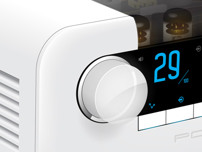 Glass Dial audio blue button dial glass icon illustrator porsche product radio stereo vacuum tube vector vent white