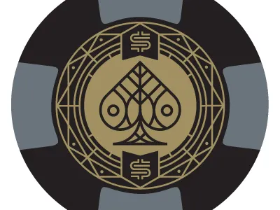 $5000 Chip - v1 club diamond dollar dollar sign gambling games heart poker poker chips sam soulek soulseven spade suits